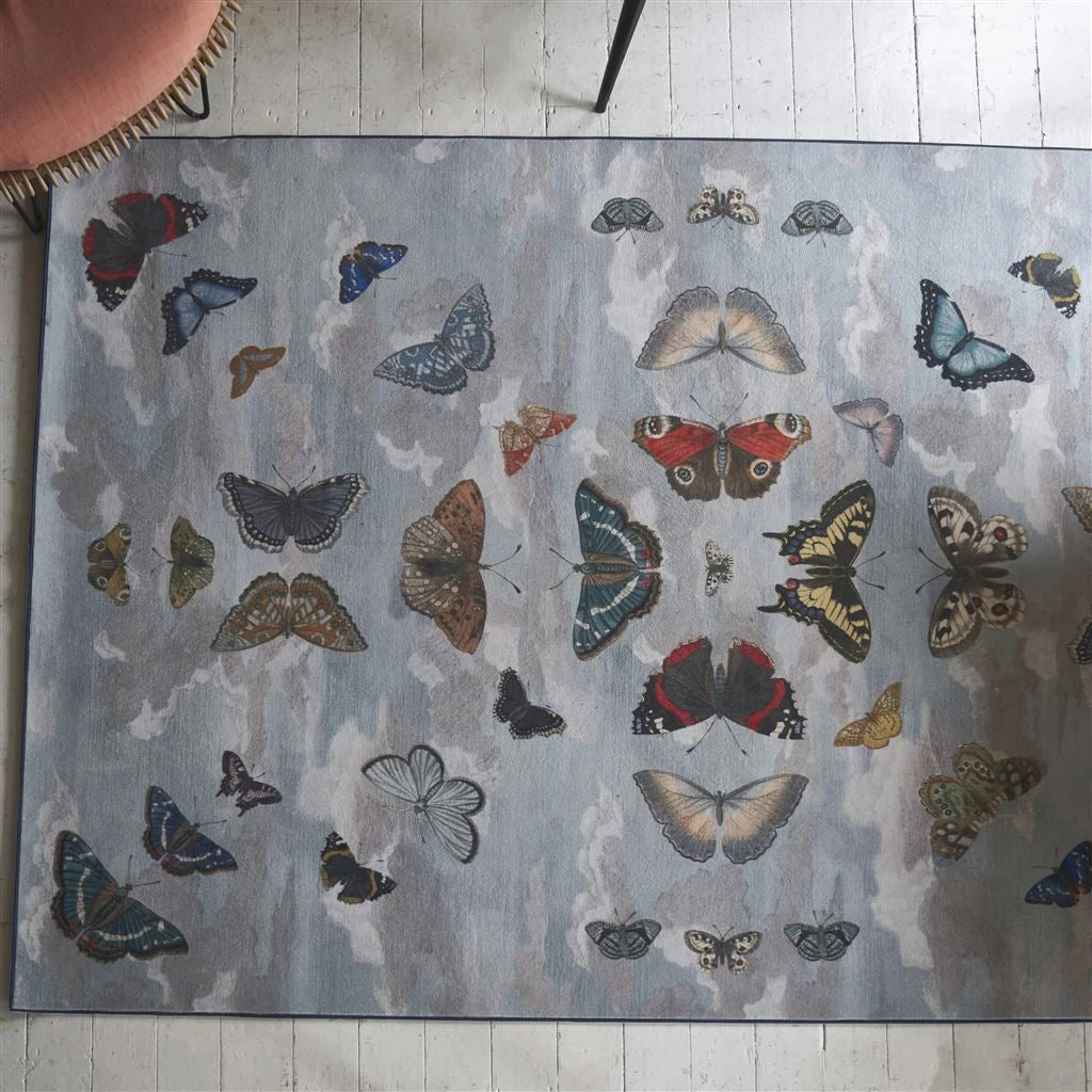 Mirrored Butterflies Sky Rug Designers Guild & John Derian Collaboration Rug 4 Mirrored Butterflies Sky Rug Designers Guild & John Derian Collaboration Rug