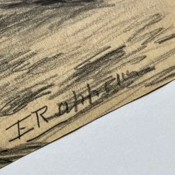 Vintage Evert Rabbers Landscape Drawing 50