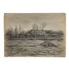 Vintage Evert Rabbers Landscape Drawing 225
