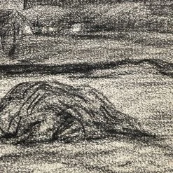 Vintage Evert Rabbers Landscape Drawing 225