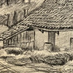 Vintage Evert Rabbers Landscape Drawing 226 Art & Objects