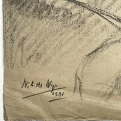 Vintage Art & Objects Evert Rabbers Portrait Drawing 49