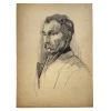 Vintage Evert Rabbers Portrait Drawing 223 Art & Objects