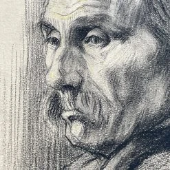 Vintage Evert Rabbers Portrait Drawing 223 Art & Objects