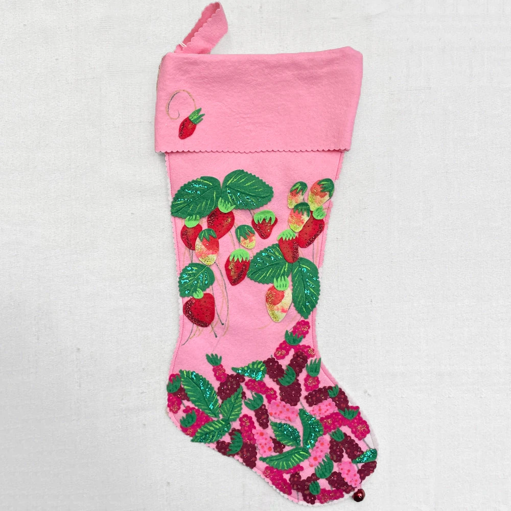 Holiday Heather Donohue For John Derian "Berries" Felt Stocking 3 Holiday Heather Donohue For John Derian "Berries" Felt Stocking