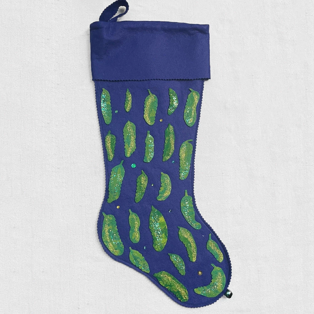 Heather Donohue For John Derian "Pickles" Felt Stocking Holiday 3 Heather Donohue For John Derian "Pickles" Felt Stocking Holiday