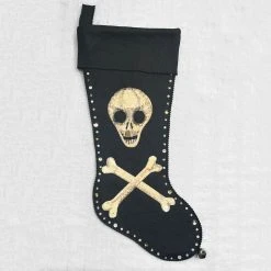 Heather Donohue For John Derian "Skull & Crossbones" Felt Stocking