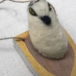 Cody Foster Felted Owl Plaque Ornament