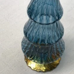 Cody Foster & Co. 8" Standing Glass Tree In Dark Blue Holiday 7 Cody Foster & Co. 8
