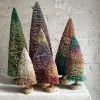 Cody Foster & Co. Set Of 7 Glitter Buri Trees In Rainbow Frost Holiday