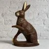 Ino Schaller Dark Brown Papier Mâché Seated Bunny Art & Objects