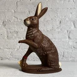 Ino Schaller Dark Brown Papier Mâché Seated Bunny Art & Objects