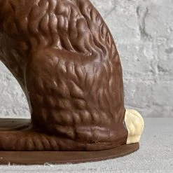 Ino Schaller Dark Brown Papier Mâché Seated Bunny Art & Objects