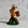 Ino Schaller Papier Mâché Walking Bunny Basket With Brown Pants Art & Objects