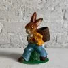 Ino Schaller Papier Mâché Walking Bunny Basket With Blue Pants