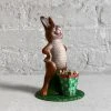 Ino Schaller Art & Objects Papier Mâché Upright Bunny With Basket 2 Ino Schaller Art & Objects Papier Mâché Upright Bunny With Basket