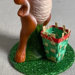 Ino Schaller Art & Objects Papier Mâché Upright Bunny With Basket