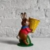 Ino Schaller Art & Objects Papier Mâché Bunny With Yellow Basket