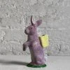 Ino Schaller Small Papier-Mâché Beaded Standing Glitter Bunny In Light Purple Art & Objects