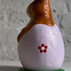 Ino Schaller Papier Mâché Bunny In Lavender Egg With Flowers Art & Objects