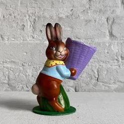 Ino Schaller Papier Mâché Bunny With Purple Basket