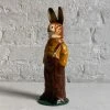Ino Schaller Papier Mâché Bunny Boy In Brown Plants Art & Objects