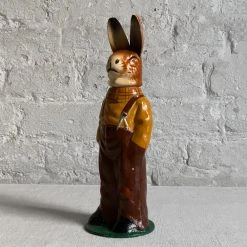 Ino Schaller Papier Mâché Bunny Boy In Brown Plants Art & Objects