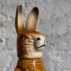 Ino Schaller Papier Mâché Bunny Boy In Brown Plants Art & Objects