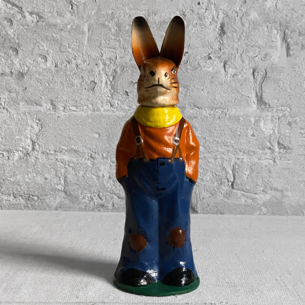 Ino Schaller Papier Mâché Bunny Boy In Blue Plants 3 Ino Schaller Papier Mâché Bunny Boy In Blue Plants