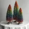 Cody Foster & Co. Set Of 3 Glitter Buri Trees In Pastel Holiday