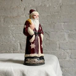 Ino Schaller Santa In A Red Coat With Stars Holiday