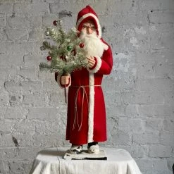 Ino Schaller Nostalgic Large Santa With Decorated Tree Holiday