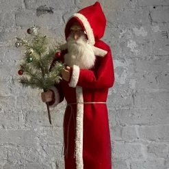 Ino Schaller Nostalgic Large Santa With Decorated Tree Holiday