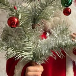 Ino Schaller Nostalgic Large Santa With Decorated Tree Holiday