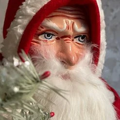 Ino Schaller Nostalgic Large Santa With Decorated Tree Holiday