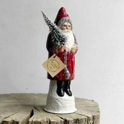 Ino Schaller Santa In A Red Coat With Stars Holiday