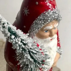 Ino Schaller Santa In A Red Coat With Stars Holiday