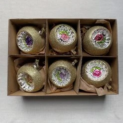 Nostalgie Christbaumschmuck Set Of 6 Nostalgic Rose Reflector Ball Ornaments Holiday 6 Nostalgie Christbaumschmuck Set Of 6 Nostalgic Rose Reflector Ball Ornaments Holiday