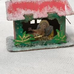 Nostalgie Nostalgic Paper Manger With Baby Jesus Ornament