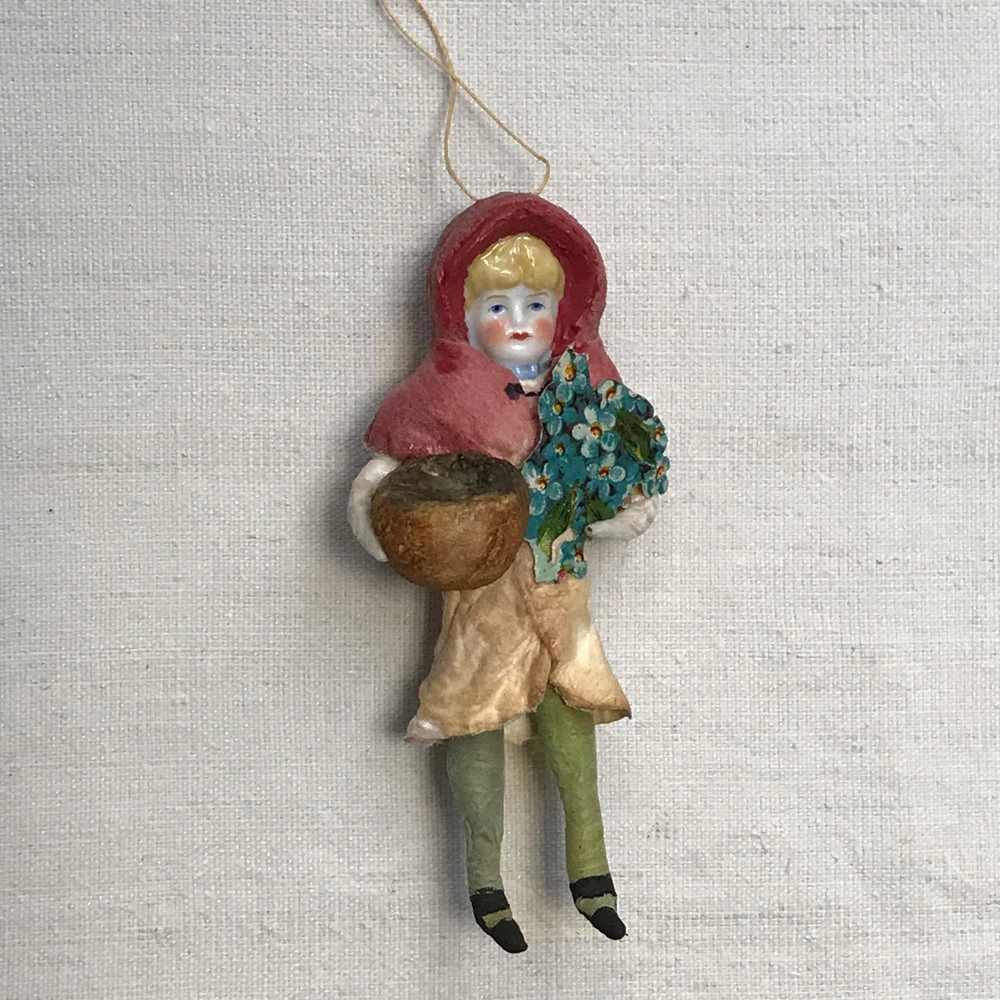 Nostalgic Cotton Girl With Basket Ornament Holiday 3 Nostalgic Cotton Girl With Basket Ornament Holiday