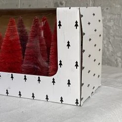 Cody Foster & Co. Set Of 12 Rainbow Bottle Brush Trees In Red