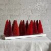 Cody Foster & Co. Set Of 12 Rainbow Bottle Brush Trees In Red