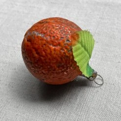 Nostalgie Christbaumschmuck Ceramic & Porcelain Fruit Nostalgic Orange With Leaf Ornament