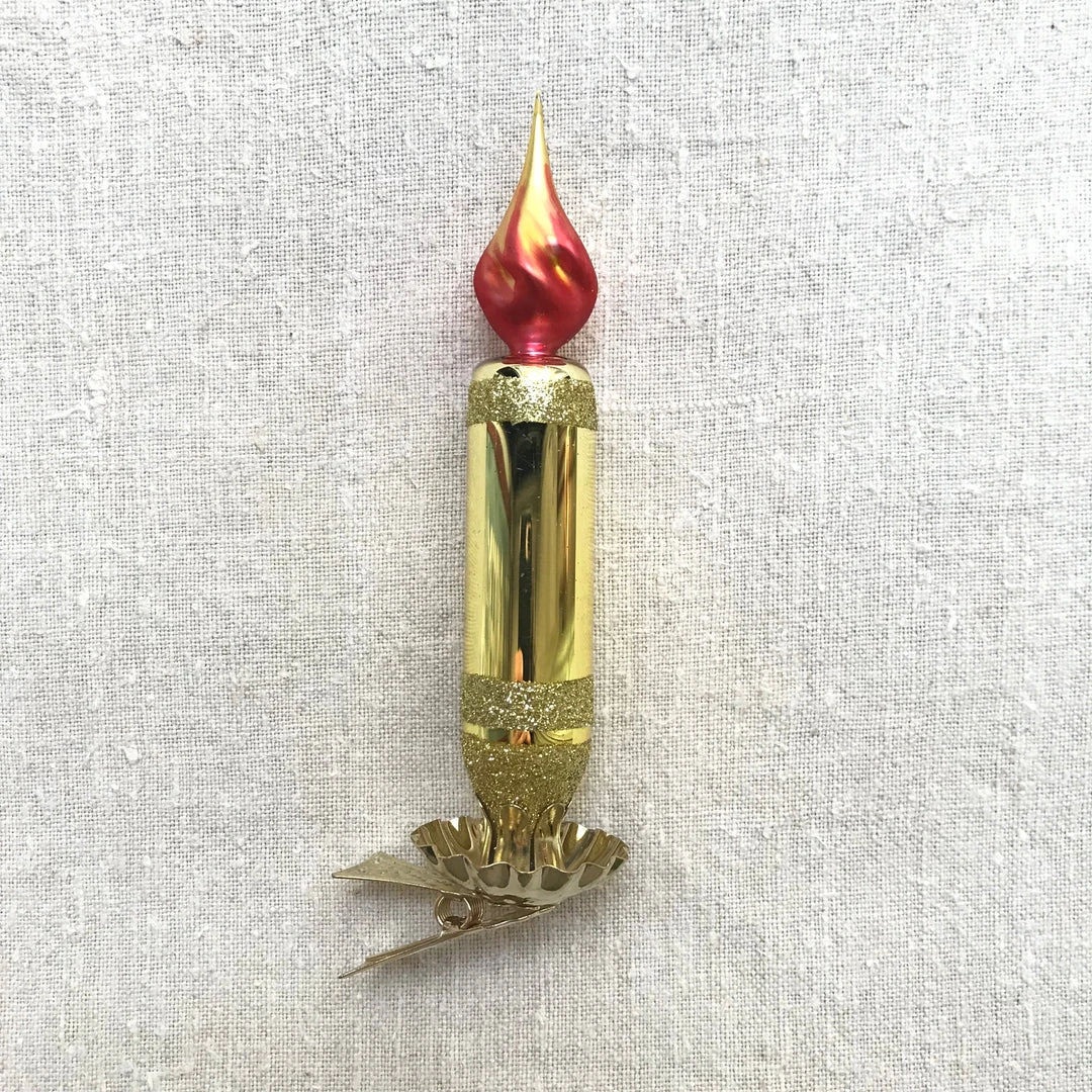 Wiktoria Gold Candle Clip-On Ornament Holiday