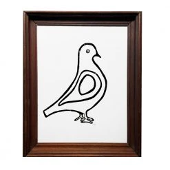 Hugo Guinness "Pigeon (Right Facing)" In Antique Frame