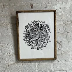 Hugo Guinness "Peony" In Vintage Frame Art & Objects