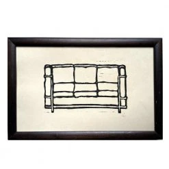 Hugo Guinness "Modern Square Sofa" In Vintage Frame Art & Objects