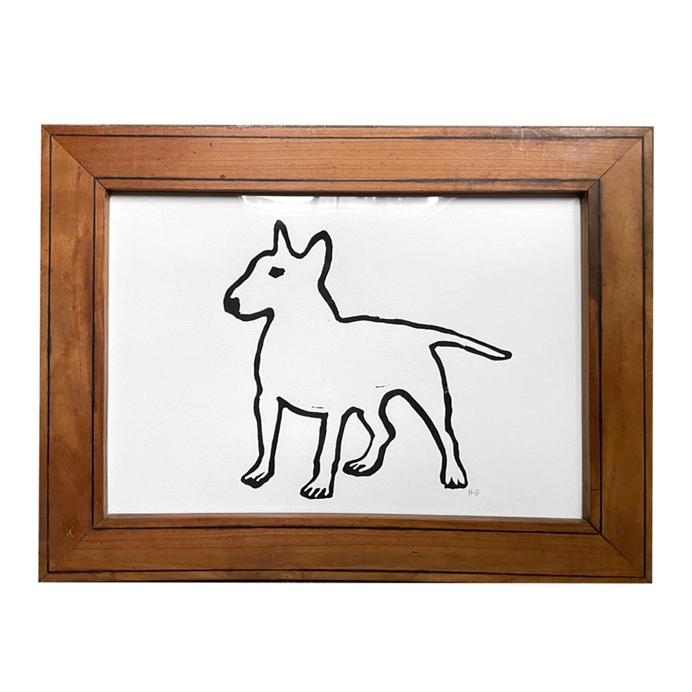 Hugo Guinness "Bull Terrier" In Vintage Frame" In Vintage Frame Art & Objects 3 Hugo Guinness "Bull Terrier" In Vintage Frame" In Vintage Frame Art & Objects