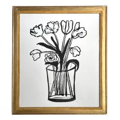 Hugo Guinness "Cut Flowers" In Gilded Antique Frame