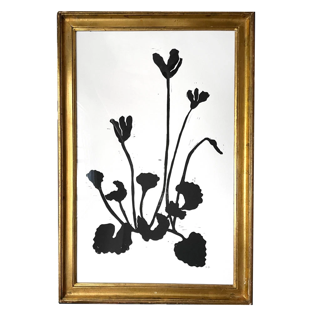 Hugo Guinness "Cyclamen" In Gilded Antique Frame 3 Hugo Guinness "Cyclamen" In Gilded Antique Frame